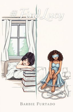 A professional sketch style illustration featuring two contrasting scenes for a cover design