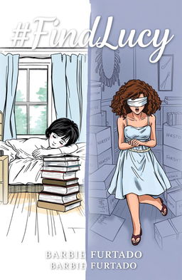 A professional sketch style illustration featuring two contrasting scenes for a cover design