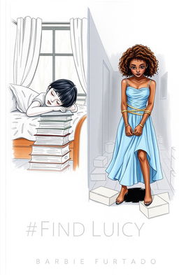 A professional sketch featuring two contrasting scenes on a single cover