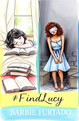 A professional sketch featuring two girls on a book cover