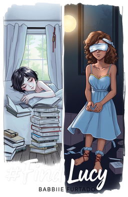 A professional sketch illustration with fine trace technique, featuring two girls, side by side on a single book cover