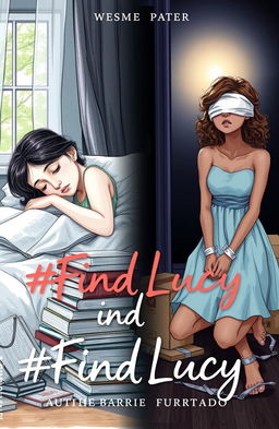 A professional sketch illustration with fine trace technique, featuring two girls, side by side on a single book cover