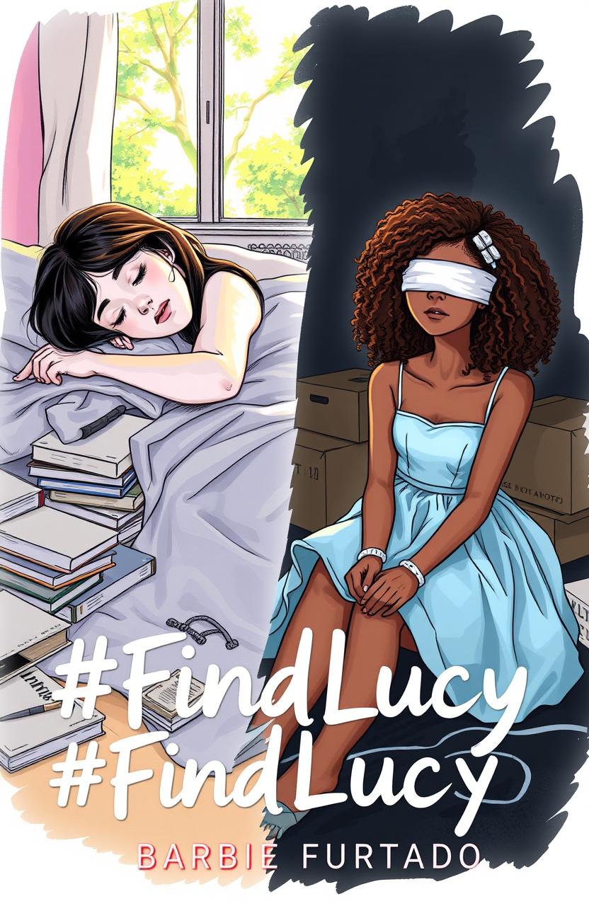 A professional sketch style image featuring two girls on a single book cover