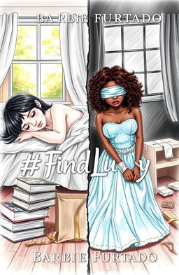 A beautifully detailed professional sketch featuring a split cover design