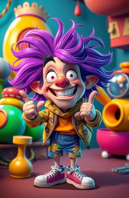 A humorous cartoon character named Mensuga, designed by Egip Sogip, showcasing a wacky and mad personality