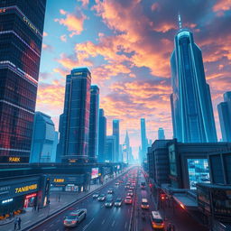A highly detailed and photorealistic image showcasing a futuristic cityscape rendered with Indigo Renderer