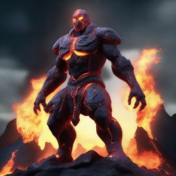 Generate an image of a legendary lava soldier