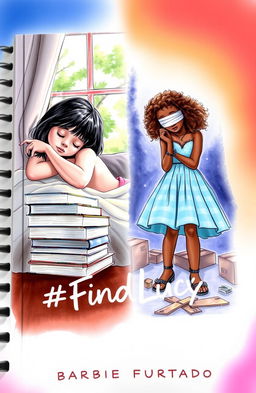 A professional sketch featuring two girls on a book cover