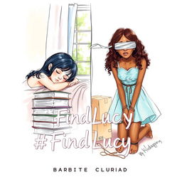 A professional sketch with fine trace details capturing two contrasting scenes on a single cover