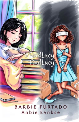 A professional sketch style illustration of two contrasting scenes on a single book cover