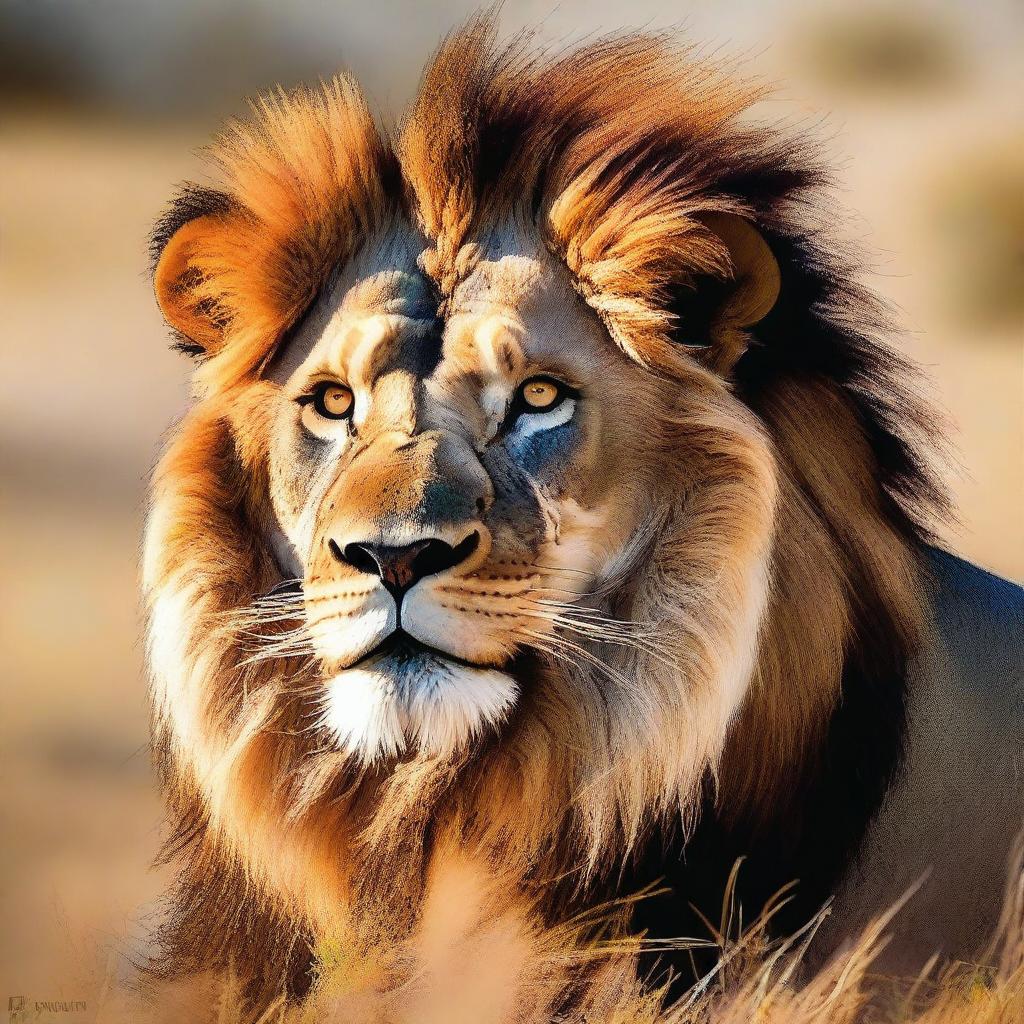 Generate a majestic image of a lion