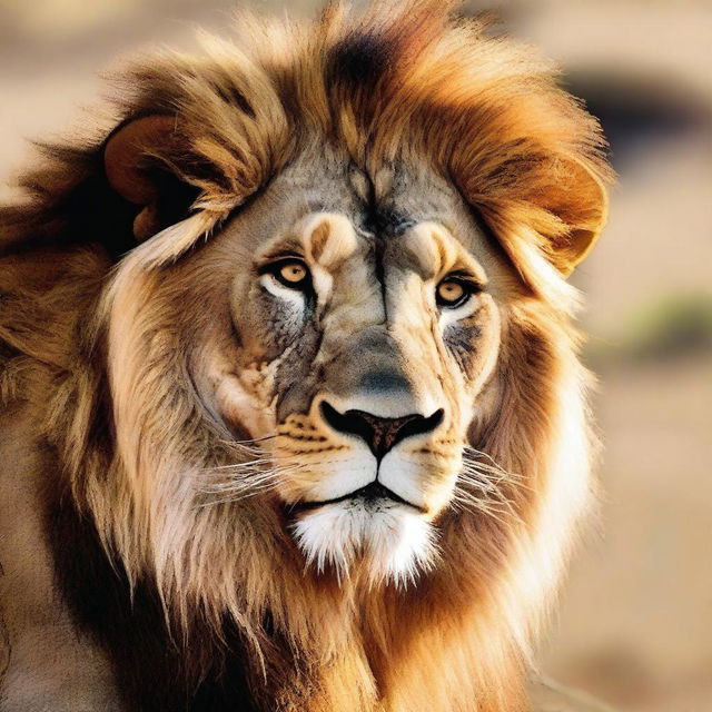 Generate a majestic image of a lion