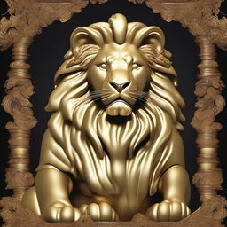 Generate a stunning image of a golden lion