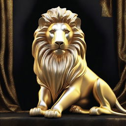 Generate a stunning image of a golden lion