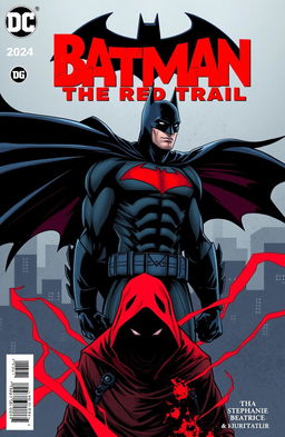 A modern comic book cover for 'Batman: The Red Trail' published by DC Comics in 2024