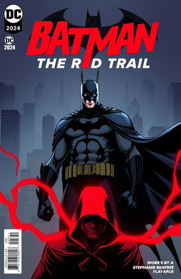 A modern comic book cover for 'Batman: The Red Trail' published by DC Comics in 2024