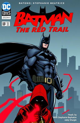 A modern comic book cover for 'Batman: The Red Trail' published by DC Comics in 2024