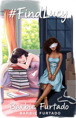 A professional sketch style image depicting two contrasting scenes for a book cover