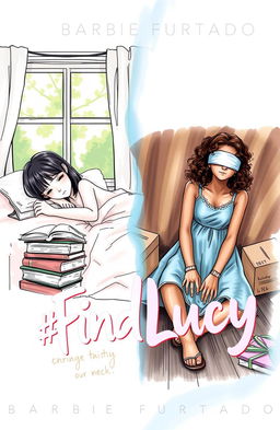 A professional sketch illustration featuring two contrasting scenes on a single book cover