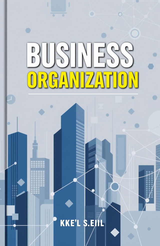 A visually striking book cover design featuring the title 'BUSINESS ORGANISATION' in bold, modern typography