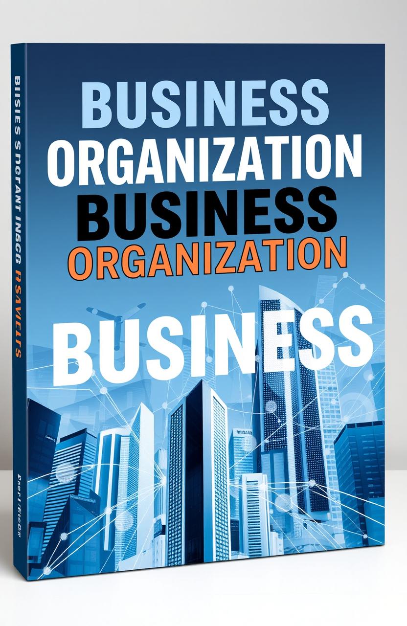 A visually striking book cover design featuring the title 'BUSINESS ORGANISATION' in bold, modern typography