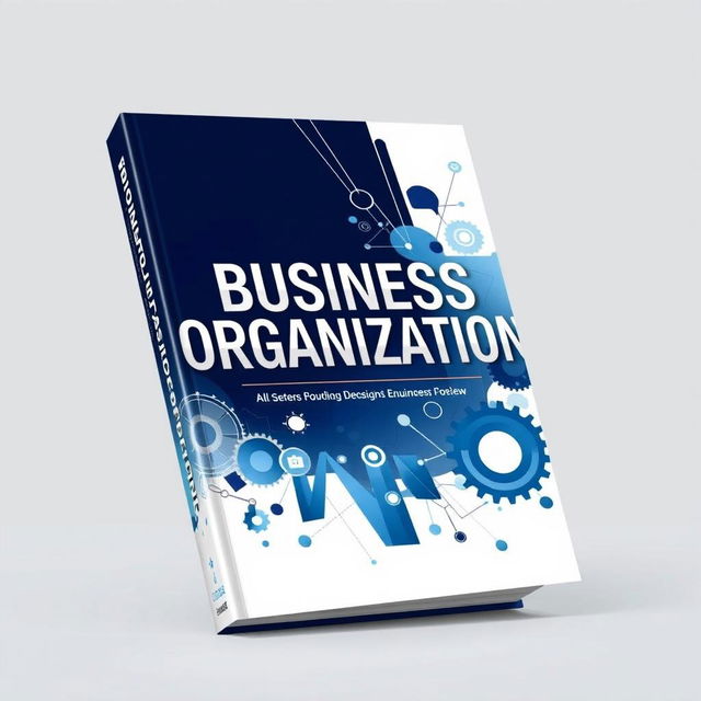 A visually compelling book cover design featuring the title 'BUSINESS ORGANISATION' prominently displayed in stylish, contemporary typography