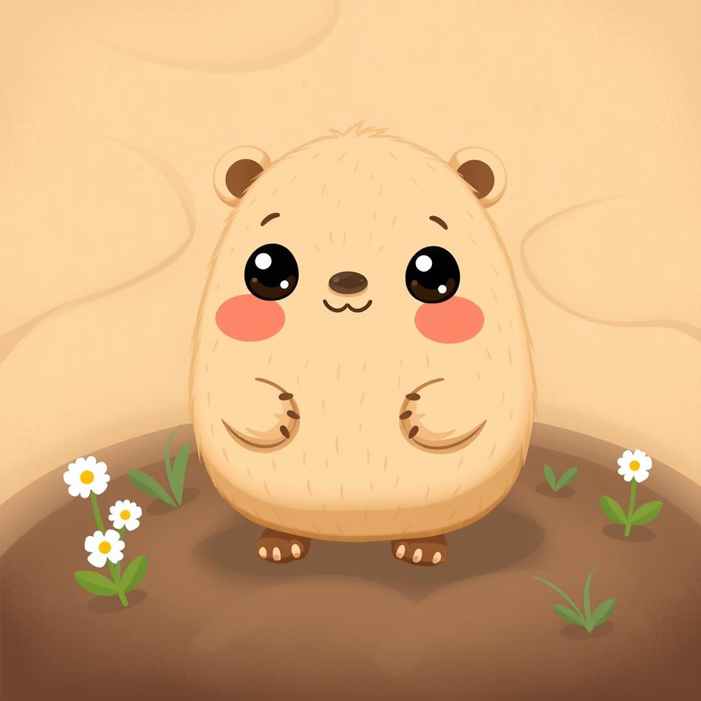 A cute mole character illustrated in a charming 2D style