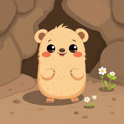 A cute mole character illustrated in a charming 2D style