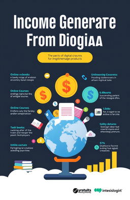 Explore the concept of income generated from digital products, such as e-books, online courses, membership sites, and digital artwork