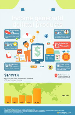 Explore the concept of income generated from digital products, such as e-books, online courses, membership sites, and digital artwork
