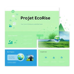 A professional presentation slide design for a project titled 'Project EcoRise'