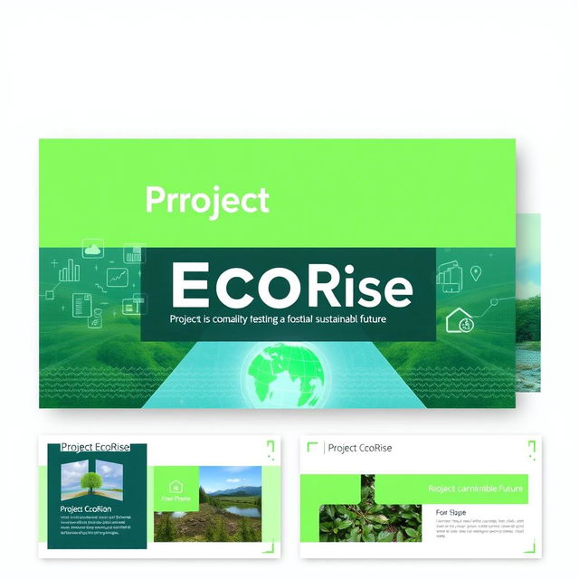 A professional presentation slide design for a project titled 'Project EcoRise'