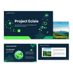 A professional presentation slide design for a project titled 'Project EcoRise'