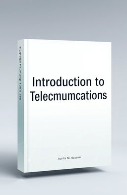 A minimalist book cover design for a textbook titled "Introduction to Telecommunications"