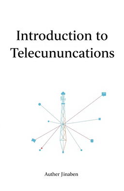 A minimalist book cover design for a textbook titled "Introduction to Telecommunications"
