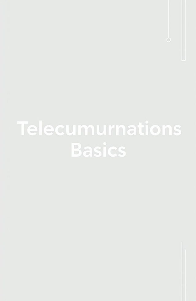 Book cover design for an introductory telecommunications textbook, featuring a minimalist theme with a touch of modern design