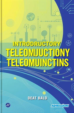 A book cover design for an introductory telecommunications textbook, featuring a dynamic and modern layout