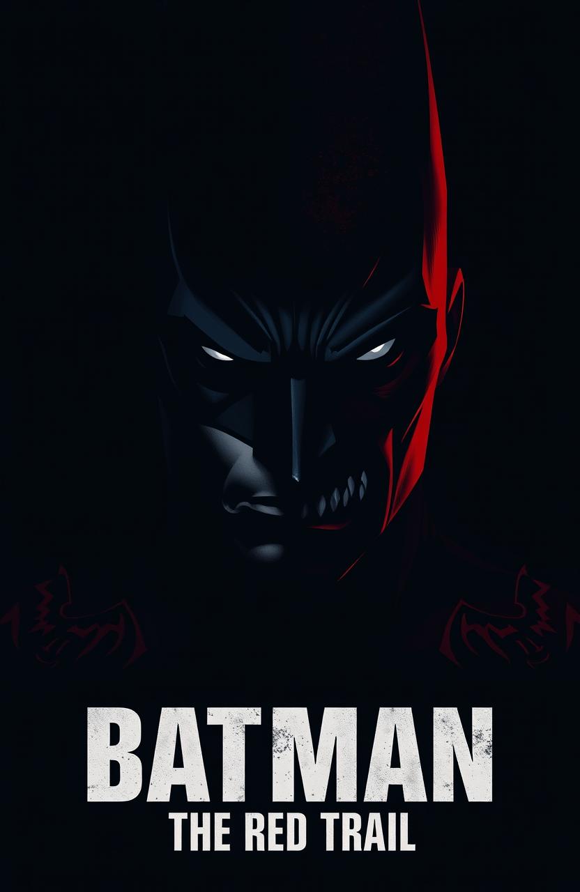 A striking dark-themed poster for 'Batman: The Red Trail' by Arkajit Roy