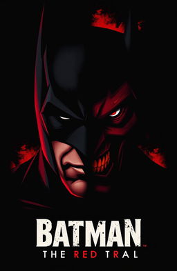 A striking dark-themed poster for 'Batman: The Red Trail' by Arkajit Roy