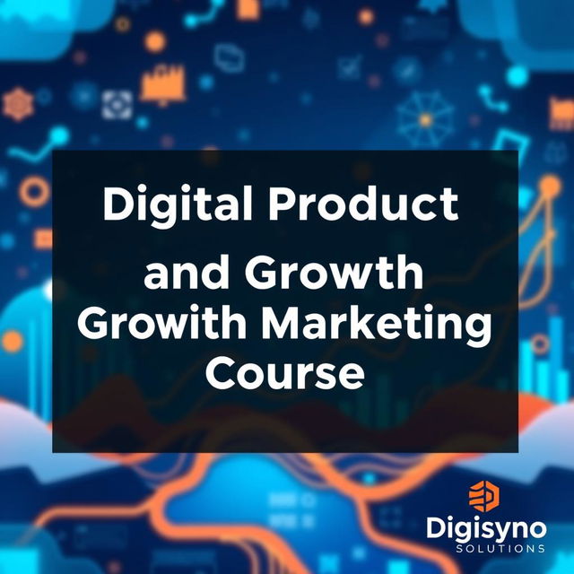 A visually striking course image featuring the title 'Digital Product Selling and Growth Marketing Course' prominently displayed