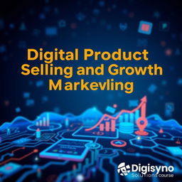 A visually striking course image featuring the title 'Digital Product Selling and Growth Marketing Course' prominently displayed
