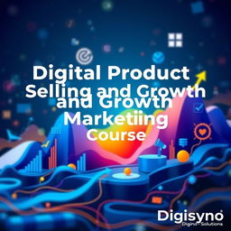 A visually striking course image featuring the title 'Digital Product Selling and Growth Marketing Course' prominently displayed