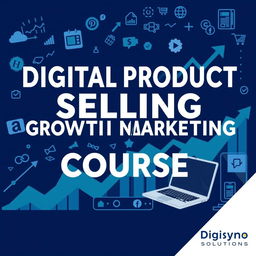 A captivating course image showcasing the title 'Digital Product Selling and Growth Marketing Course' in bold, modern typography