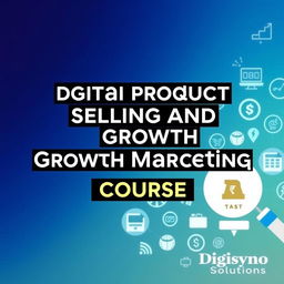 An engaging course image that prominently features the title 'Digital Product Selling and Growth Marketing Course' in sleek, contemporary typography