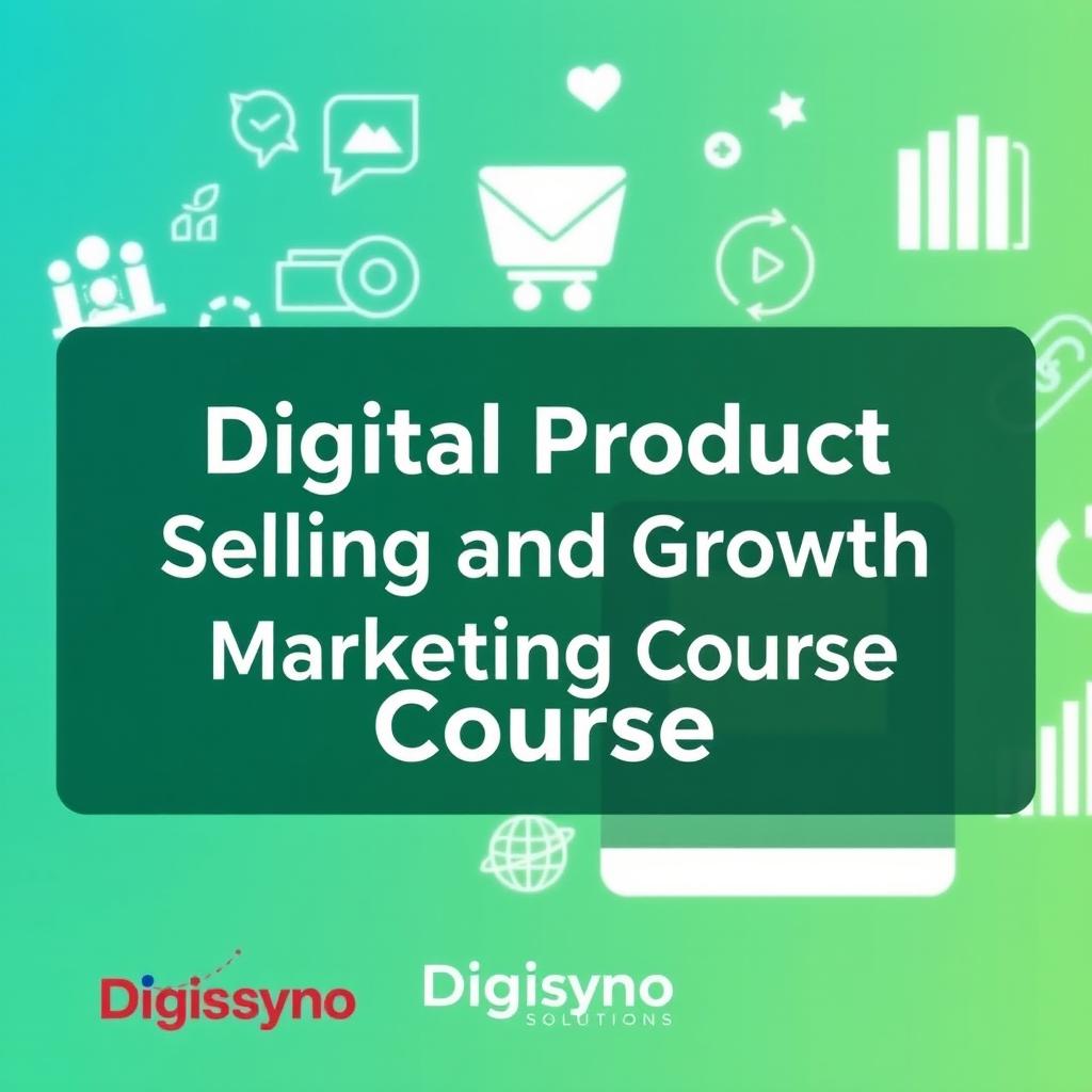 An engaging course image that prominently features the title 'Digital Product Selling and Growth Marketing Course' in sleek, contemporary typography