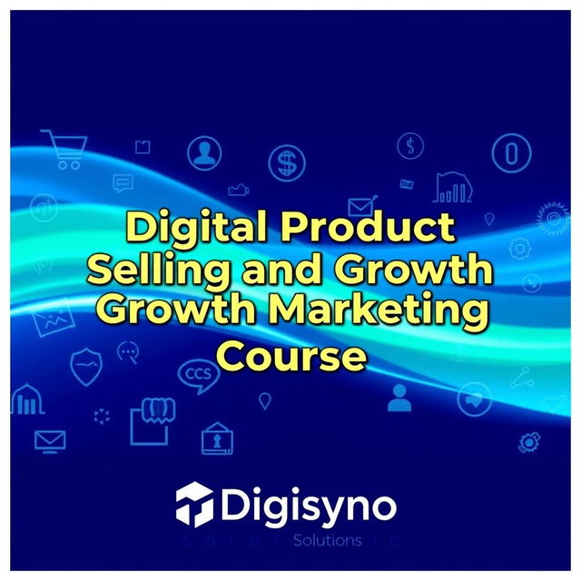 An engaging course image that prominently features the title 'Digital Product Selling and Growth Marketing Course' in sleek, contemporary typography