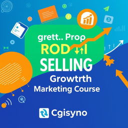 A visually appealing course cover image for a course titled 'Digital Product Selling and Growth Marketing Course', created by Digisyno Solutions