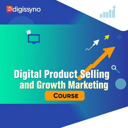 A visually appealing course cover image for a course titled 'Digital Product Selling and Growth Marketing Course', created by Digisyno Solutions