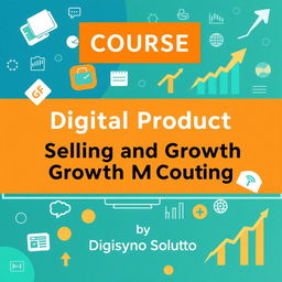 A visually appealing course cover image for a course titled 'Digital Product Selling and Growth Marketing Course', created by Digisyno Solutions