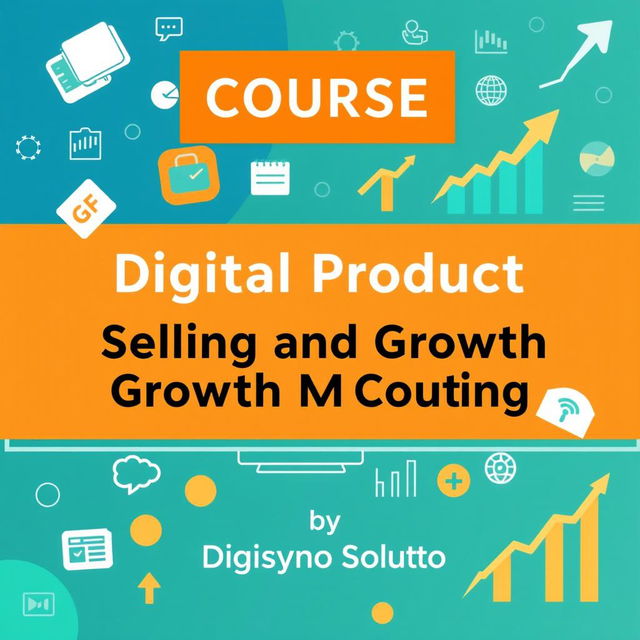 A visually appealing course cover image for a course titled 'Digital Product Selling and Growth Marketing Course', created by Digisyno Solutions